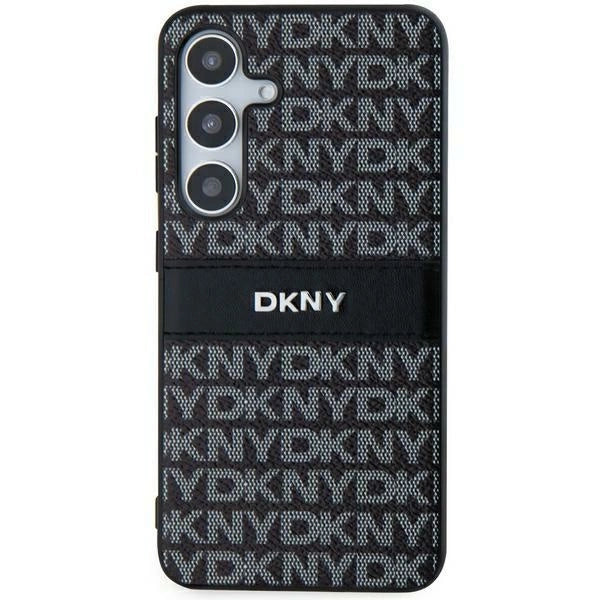DKNY Leather Mono Stripe &amp; Metal Logo case for Samsung Galaxy S24 - black_1