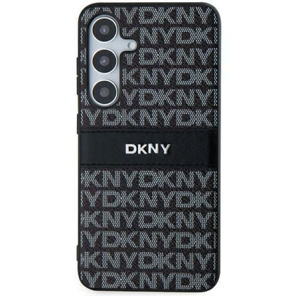 DKNY Leather Mono Stripe &amp; Metal Logo case for Samsung Galaxy S24 - black_1