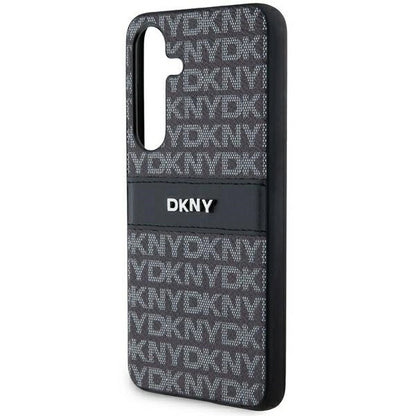 DKNY Leather Mono Stripe &amp; Metal Logo case for Samsung Galaxy S24 - black_4
