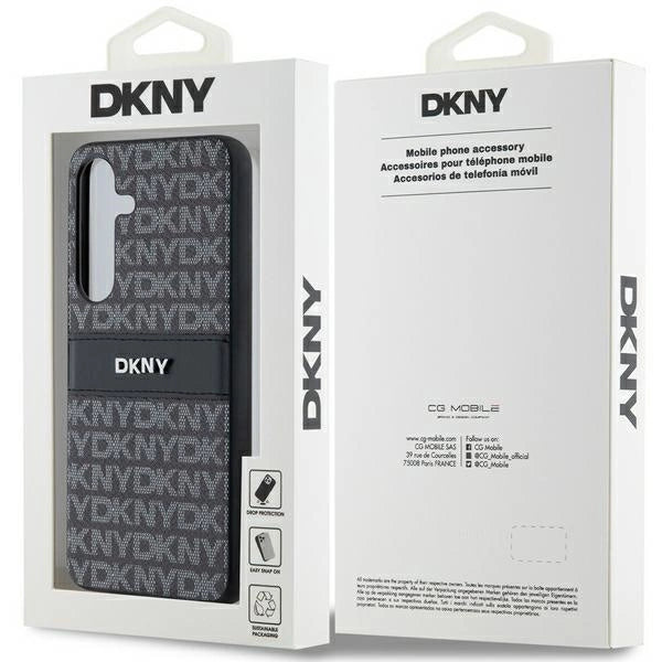 DKNY Leather Mono Stripe &amp; Metal Logo case for Samsung Galaxy S24 - black_6