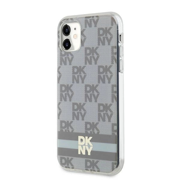 DKNY IML Checkered Mono Pattern &amp; Printed Stripes MagSafe case for iPhone 11 / Xr - beige_1