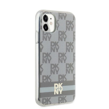DKNY IML Checkered Mono Pattern &amp; Printed Stripes MagSafe case for iPhone 11 / Xr - beige_3