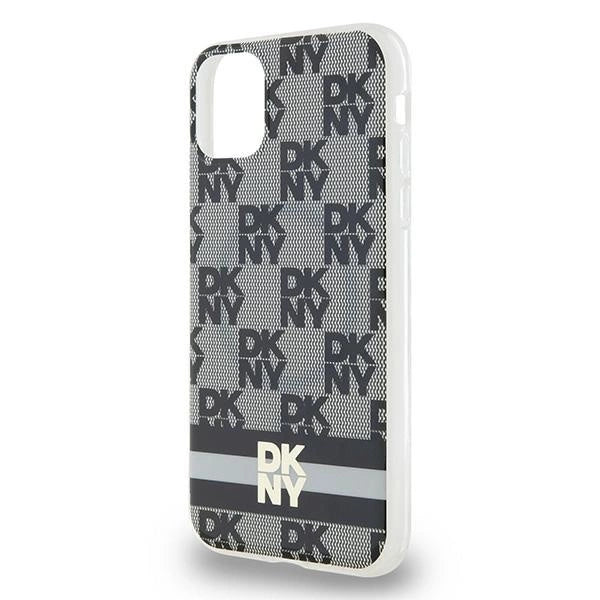 DKNY IML Checkered Mono Pattern &amp; Printed Stripes MagSafe Case for iPhone 11 / Xr - Black_3