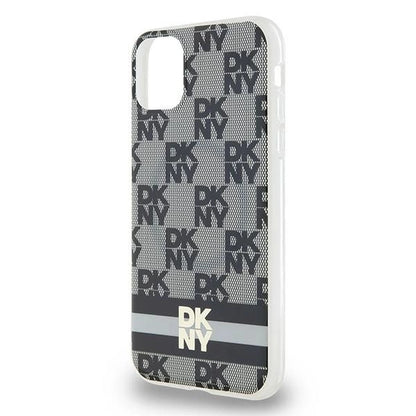 DKNY IML Checkered Mono Pattern &amp; Printed Stripes MagSafe Case for iPhone 11 / Xr - Black_3
