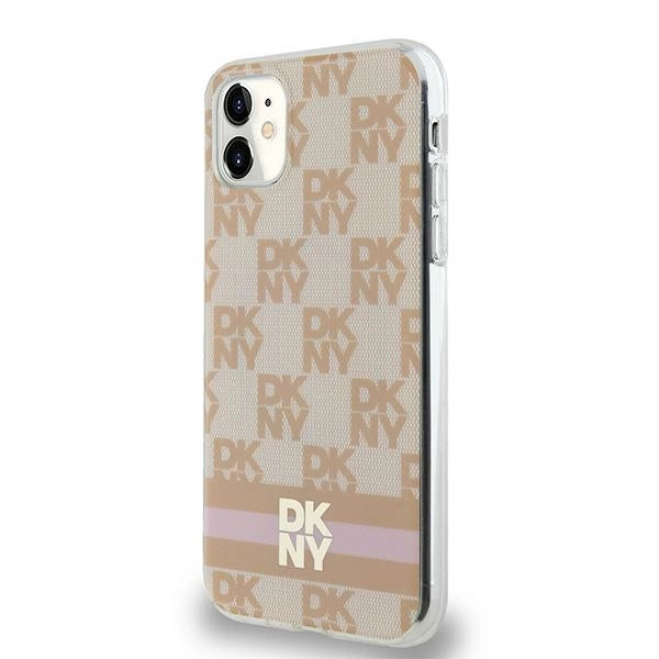 DKNY IML Checkered Mono Pattern &amp; Printed Stripes MagSafe case for iPhone 11 / Xr - pink_1