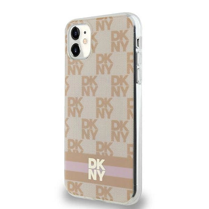 DKNY IML Checkered Mono Pattern &amp; Printed Stripes MagSafe case for iPhone 11 / Xr - pink_1