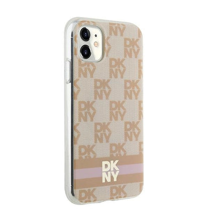 DKNY IML Checkered Mono Pattern &amp; Printed Stripes MagSafe case for iPhone 11 / Xr - pink_3