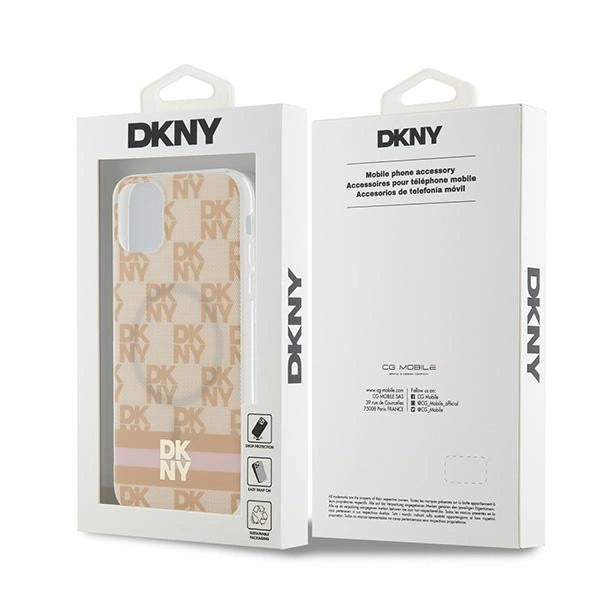 DKNY IML Checkered Mono Pattern &amp; Printed Stripes MagSafe case for iPhone 11 / Xr - pink_7