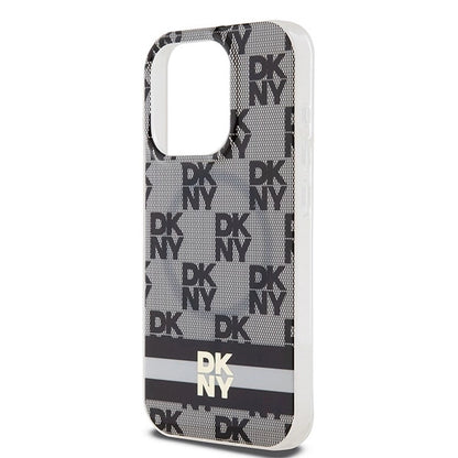 DKNY IML Checkered Mono Pattern &amp; Printed Stripes MagSafe Case for iPhone 13 Pro Max - Black_5