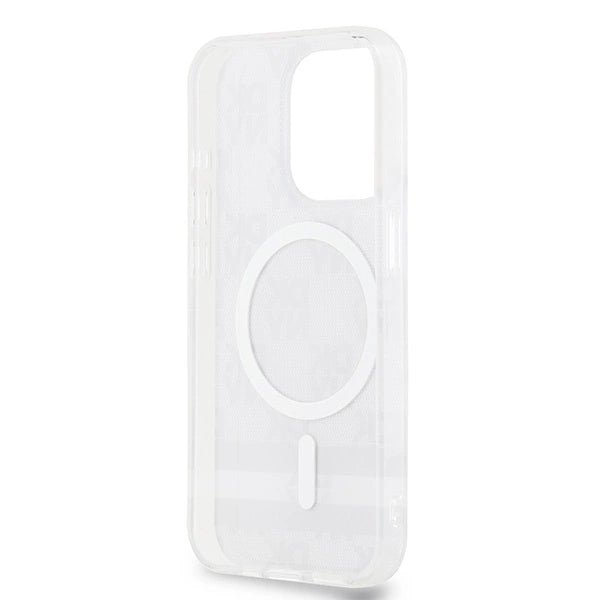 DKNY IML Checkered Mono Pattern &amp; Printed Stripes MagSafe Case for iPhone 13 Pro Max - Black_6