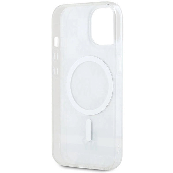 DKNY IML Checkered Mono Pattern &amp; Printed Stripes MagSafe case for iPhone 15 / 14 / 13 - beige_6