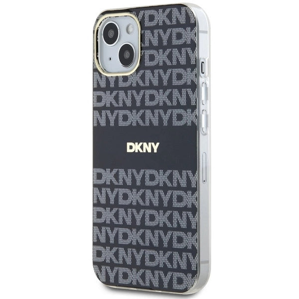 DKNY IML Mono &amp; Stripe MagSafe Case for iPhone 15/14/13 - Black_1