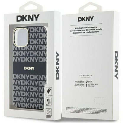 DKNY IML Mono &amp; Stripe MagSafe Case for iPhone 15/14/13 - Black_7