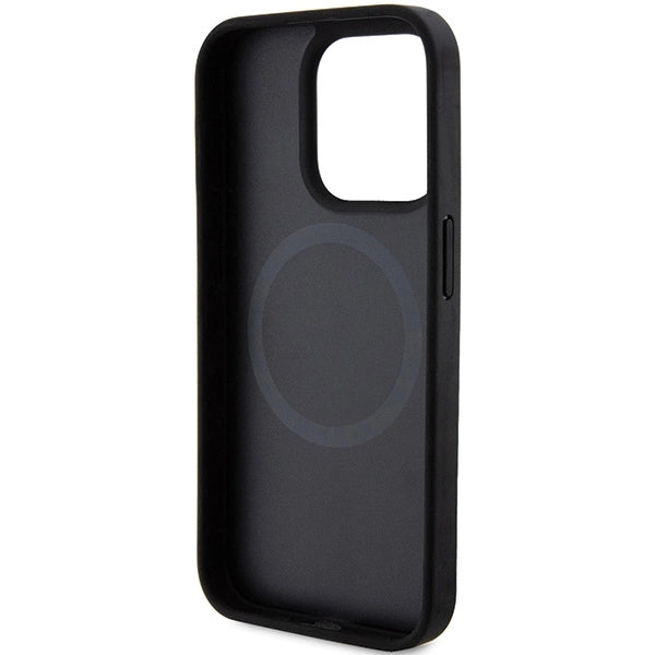 DKNY Leather Printed Pattern Metal Logo MagSafe Case for iPhone 15 Pro - Black_6