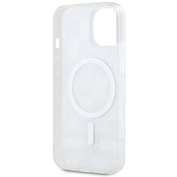 DKNY IML Checkered Mono Pattern &amp; Printed Stripes MagSafe Case for iPhone 15 Plus / 14 Plus - Beige_6