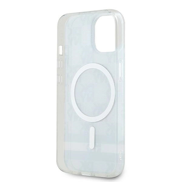 DKNY IML Checkered Mono Pattern &amp; Printed Stripes MagSafe Case for iPhone 15 Plus / 14 Plus - Black_6