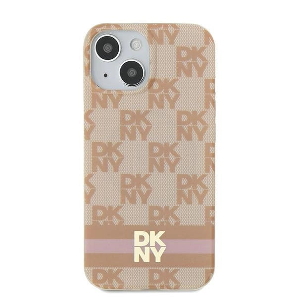 DKNY IML Checkered Mono Pattern &amp; Printed Stripes MagSafe case for iPhone 15 / 14 / 13 - pink_2