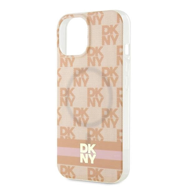 DKNY IML Checkered Mono Pattern &amp; Printed Stripes MagSafe case for iPhone 15 / 14 / 13 - pink_5