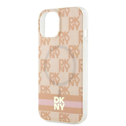 DKNY IML Checkered Mono Pattern &amp; Printed Stripes MagSafe case for iPhone 15 / 14 / 13 - pink_5