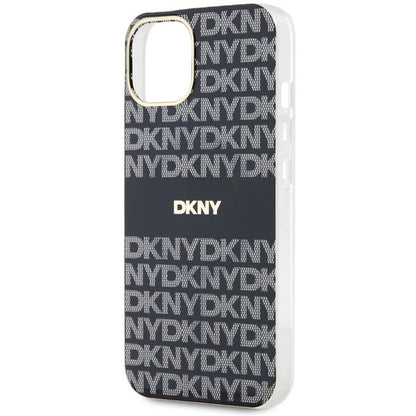 DKNY IML Mono &amp; Stripe MagSafe Case for iPhone 15/14/13 - Black_5