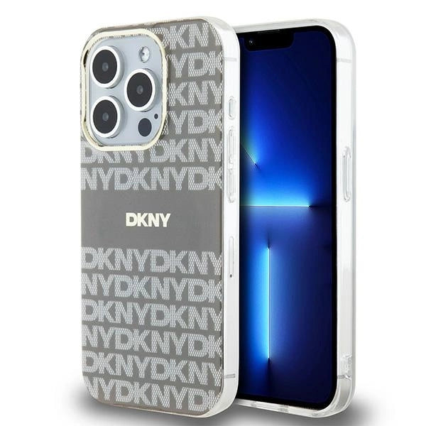 DKNY IML Mono &amp; Stripe MagSafe case for iPhone 15 Pro Max - beige_0