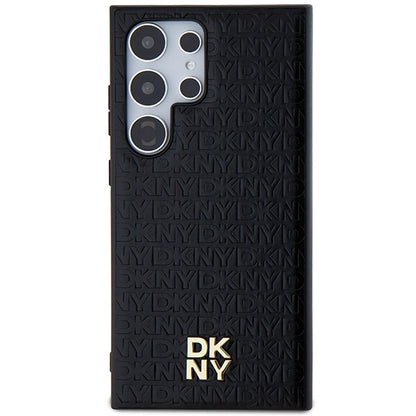 DKNY Leather Pattern Metal Logo MagSafe case for Samsung Galaxy S24 Ultra - black_2