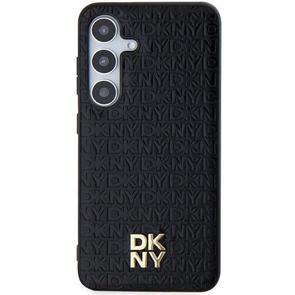 DKNY Leather Pattern Metal Logo MagSafe case for Samsung Galaxy S24 - black_2