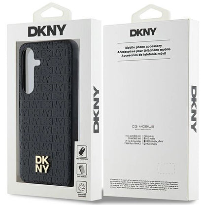 DKNY Leather Pattern Metal Logo MagSafe case for Samsung Galaxy S24 - black_7