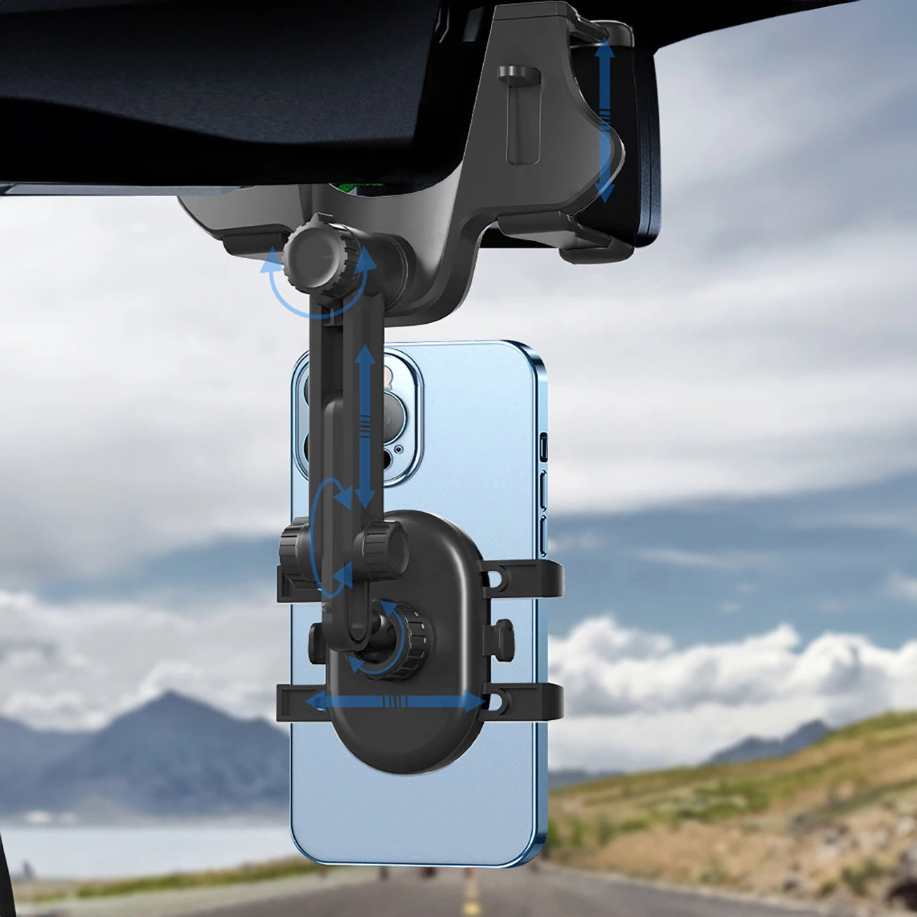 Car Phone Holder for Rearview Mirror - Black_7