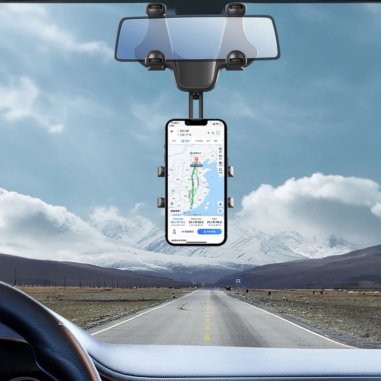 Car Phone Holder for Rearview Mirror - Black_8