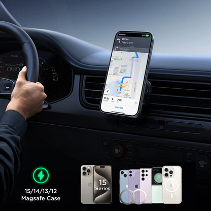 Joyroom car phone holder with wireless charger (MagSafe compatible) with air vent fan - black (JR-ZS387)_17
