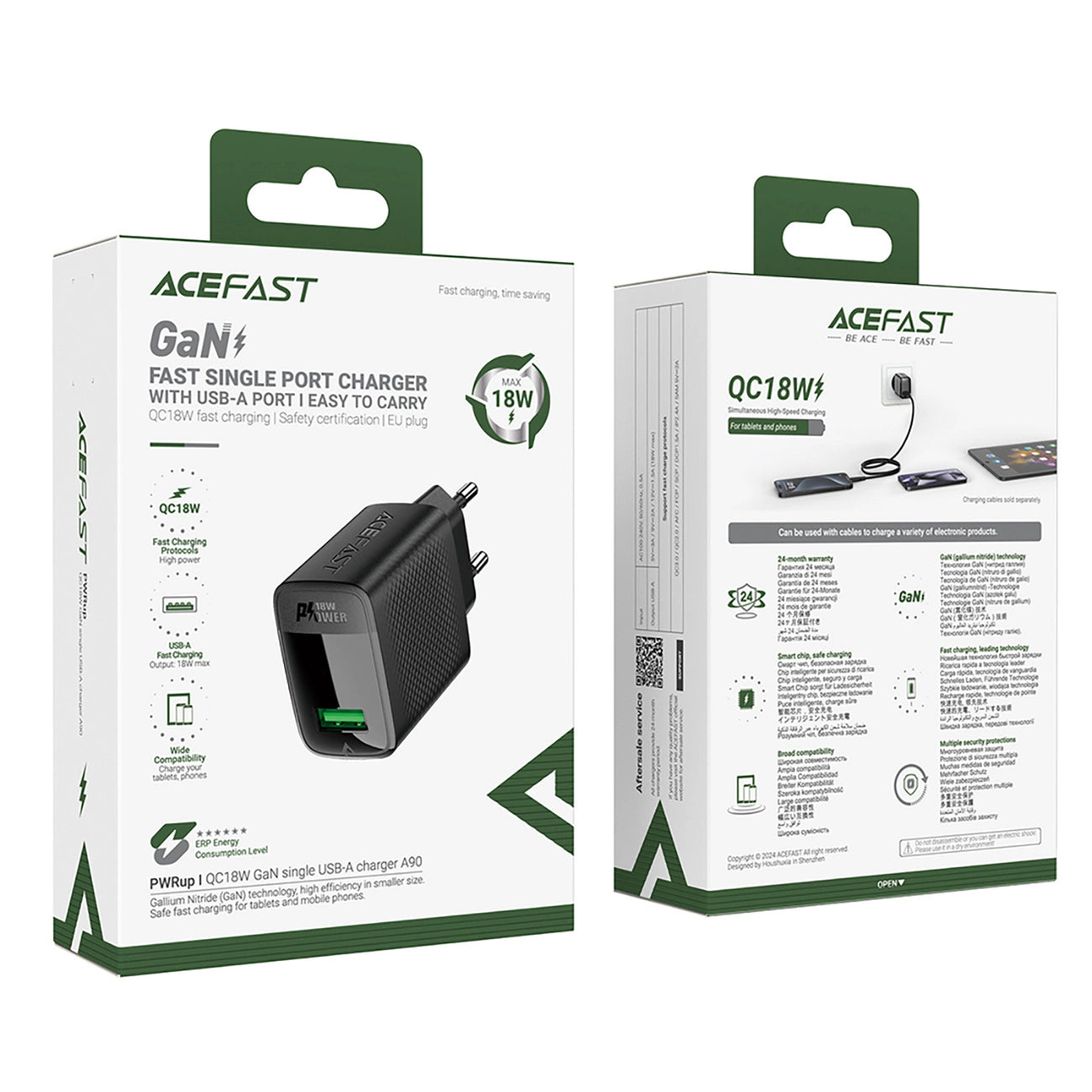 Acefast A90 Charger GaN USB-A QC 18W - Black_5