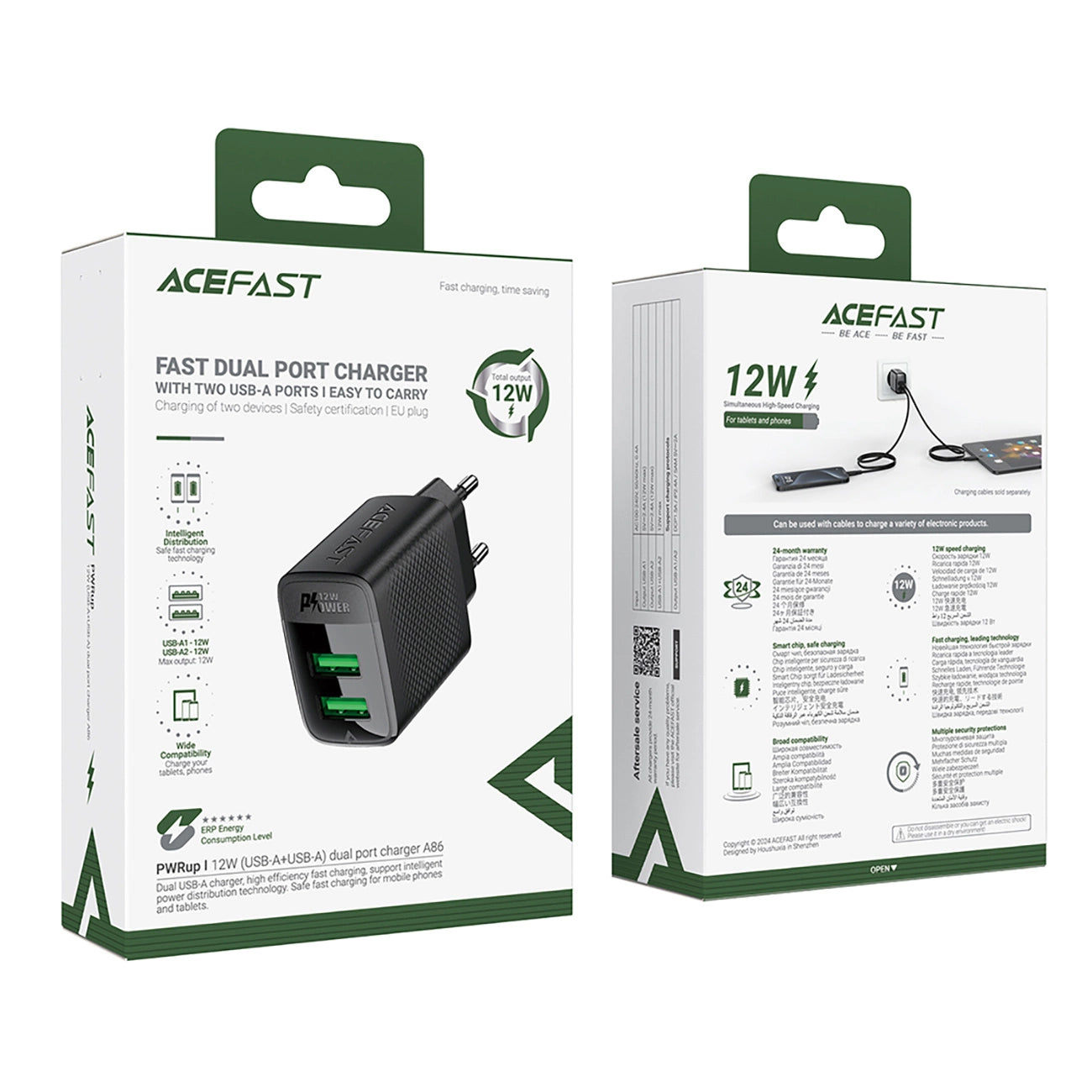 Acefast A86 mains charger 2x USB-A 12W - black_5