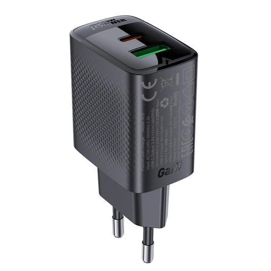 Acefast A78 Charger Network GaN USB-A / USB-C PD 20W - Black_0