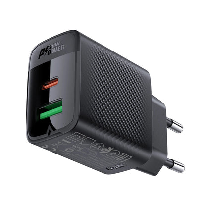 Acefast A78 Charger Network GaN USB-A / USB-C PD 20W - Black_1
