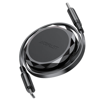 Acefast C13-03 USB-C - USB-C 60W Cable Retractable - Black_2