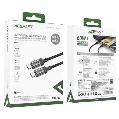 Acefast C12 USB-C / USB-C PD cable 60W 480Mb/with nylon braid - black_6
