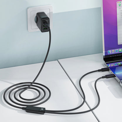 Acefast C5 USB-C - USB-C / USB-C 2in1 100W 480Mb/s cable - black_5