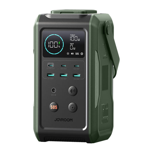 Powerbank Joyroom JR-PBF10 75000mAh 100W 3x USB-C 3x USB-A with foldable flashlight and handle - green_0