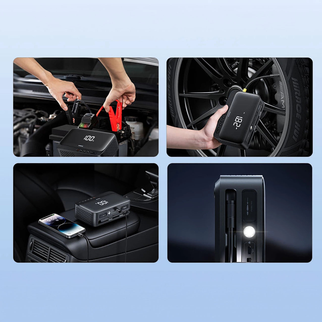 Jump starter Baseus Super Energy BS-CH013 4in1 600A with flashlight / powerbank 6000mAh / compressor - black_18