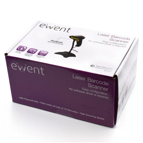 Ewent EW3400 lector de código de barras Lector de códigos de barras portátil 1D Laser Negro_8