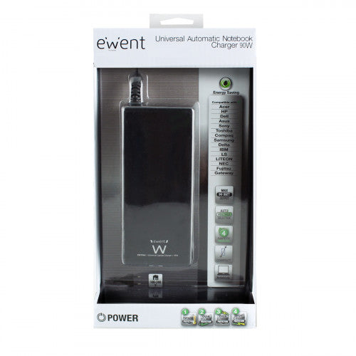 Ewent EW3966 adaptador e inversor de corriente Interior 90 W Negro_2