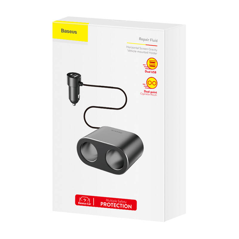 Baseus CRDYQ-01 splitter 2x cigarette lighter socket 80W 2x USB-A 3.1A - black_11