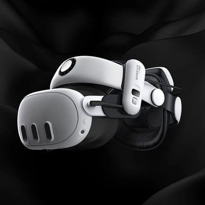 BoboVR S3 Pro strain relief strap for Meta Quest 3 VR goggles + B100 external battery - white and black_4