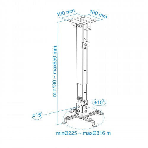 Soporte de Techo para Proyector TooQ PJ2012T-W/ Inclinable/ hasta 20kg_7