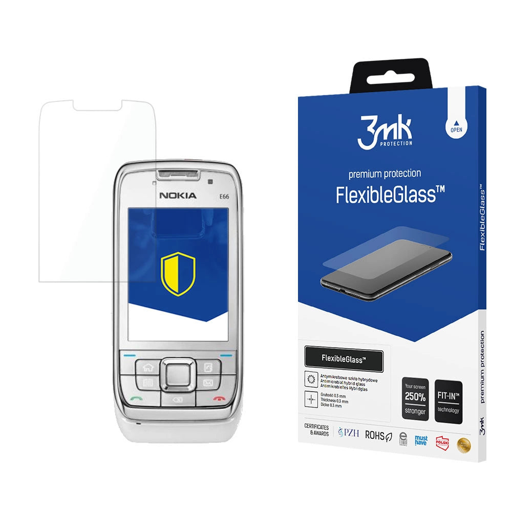Hybrid glass 3mk FlexibleGlass™ for Nokia E66_0