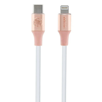 Guess Ebossed Logo USB-C / Lightning Cable 1.5m Fast Charging - Pink_0
