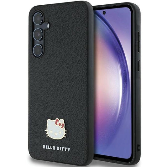 Hello Kitty Metal Logo Kitty Head case for Samsung Galaxy A55 - black_0