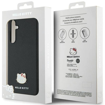 Hello Kitty Metal Logo Kitty Head case for Samsung Galaxy A55 - black_7