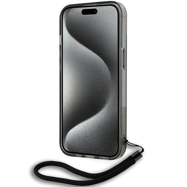 Karl Lagerfeld IML Mono KL Pattern &amp; Cord case for iPhone 15 / 14 / 13 - black_3